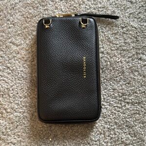 Bandolier Black Leather Phone Crossbody